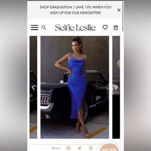 Selfie Leslie dress dark blue strappy back BRAND NEW